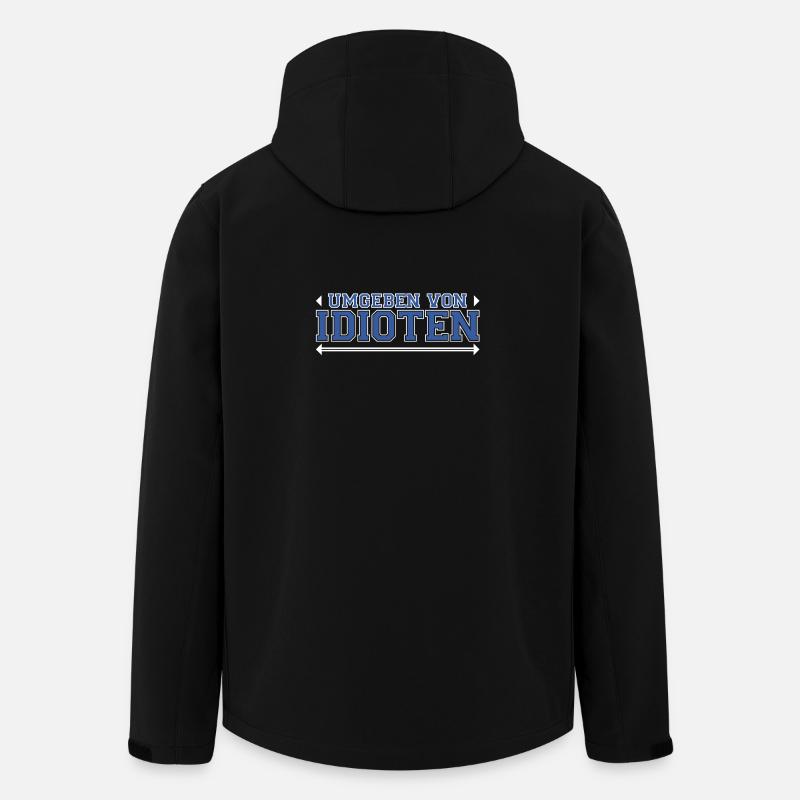 Umgeben von Idioten - Recycelte Männer Softshell-Jacke von Stanley/Stella - Schwarz