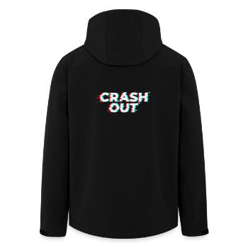 Crash Out - Glitch Style White Red Cyan - Men’s Recycled Softshell Jacket by Stanley/Stella - black - Back - AI Model Male 185 light (185cm)