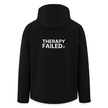 Therapy Failed Minimal Typo Saying - Men’s Recycled Softshell Jacket by Stanley/Stella - black - Back - AI Model Male 185 light (185cm)