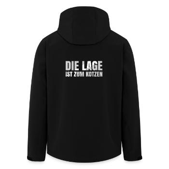 Die Lage ist zum kotzen - Recycelte Männer Softshell-Jacke von Stanley/Stella - Schwarz - Hinten - AI Model Male 185 light (185cm)