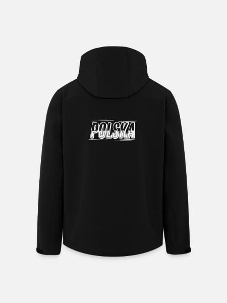 Polska Outline Font Design - Men’s Recycled Softshell Jacket by Stanley/Stella - black