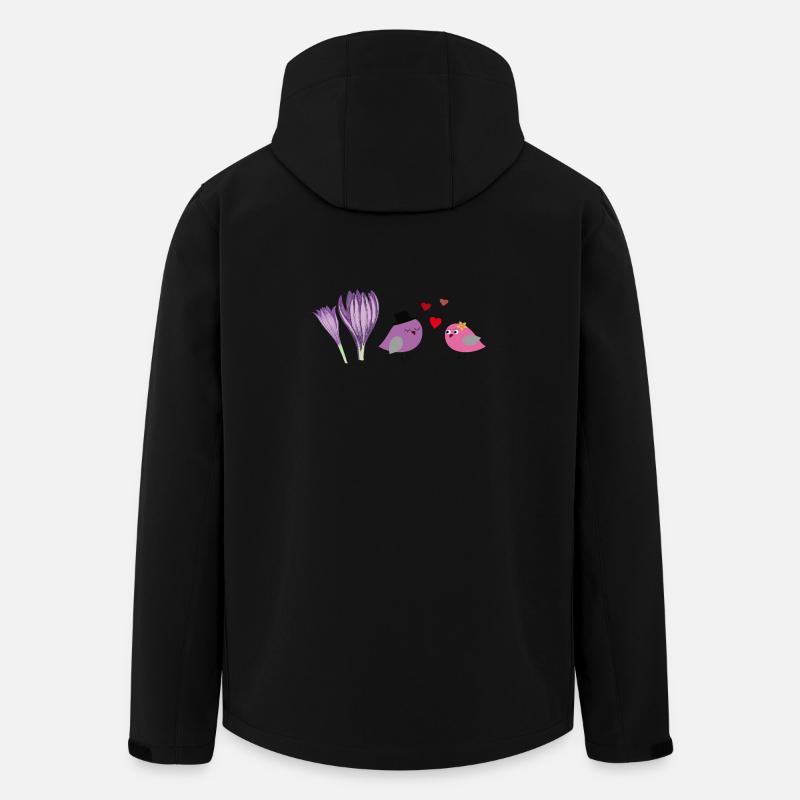 verliebte Vögel - Recycelte Männer Softshell-Jacke von Stanley/Stella - Schwarz