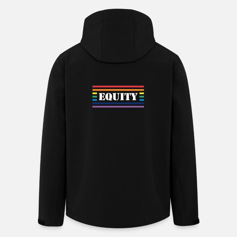 Fairness Rainbow Lettering - Recycelte Männer Softshell-Jacke von Stanley/Stella - Schwarz
