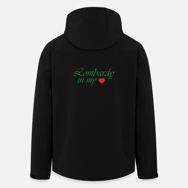 Lombardy Heart Script Design - Men’s Recycled Softshell Jacket by Stanley/Stella - black