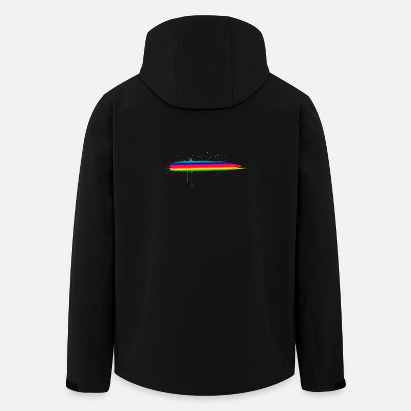 Regenbogen Pinselstrich Farbverlauf Splash - Recycelte Männer Softshell-Jacke von Stanley/Stella - Schwarz