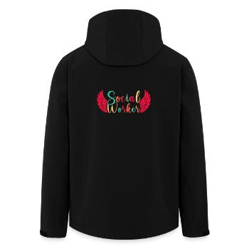 Travailleurs sociaux Travailleurs de quota Travail social - Veste softshell homme en polyester recyclé Stanley/Stella - noir - Dos - AI Model Male 185 light (185cm)