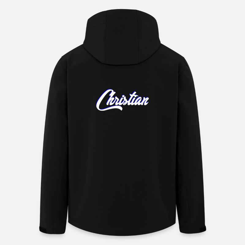 Personalized Christian Name Lettering - Men’s Recycled Softshell Jacket by Stanley/Stella - black