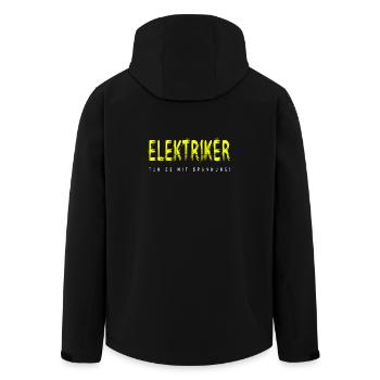 Elektriker Handwerker Design - Recycelte Männer Softshell-Jacke von Stanley/Stella - Schwarz - Hinten - AI Model Male 185 light (185cm)