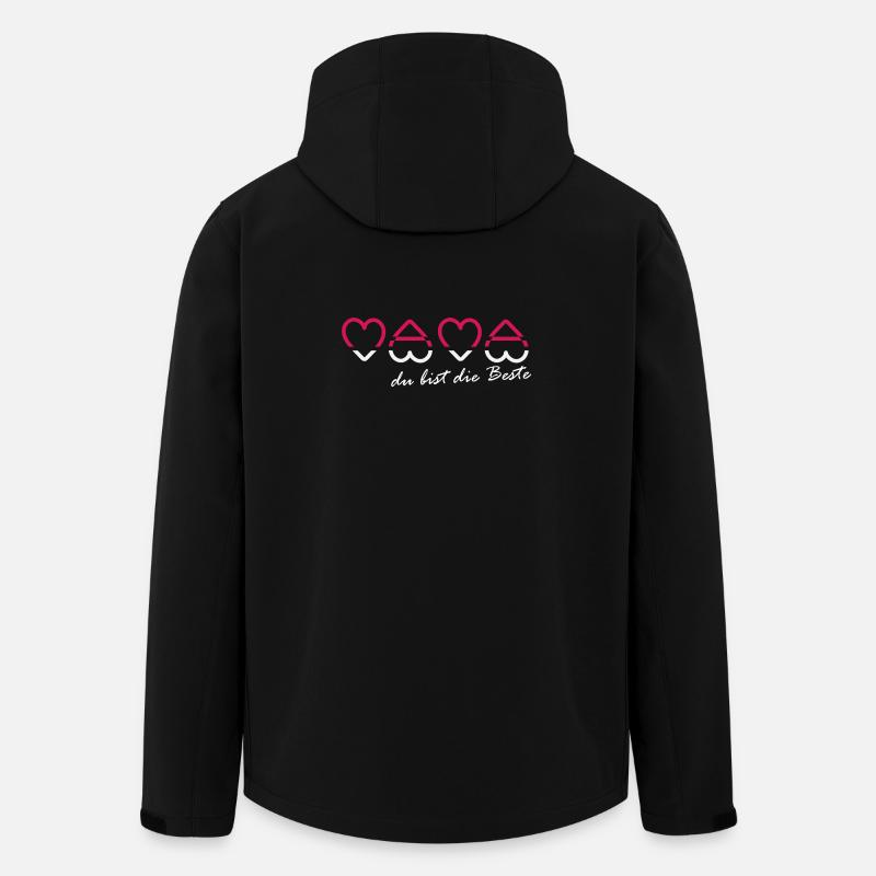 Mama Du bist die Beste Herzschrift Design - Recycelte Männer Softshell-Jacke von Stanley/Stella - Schwarz