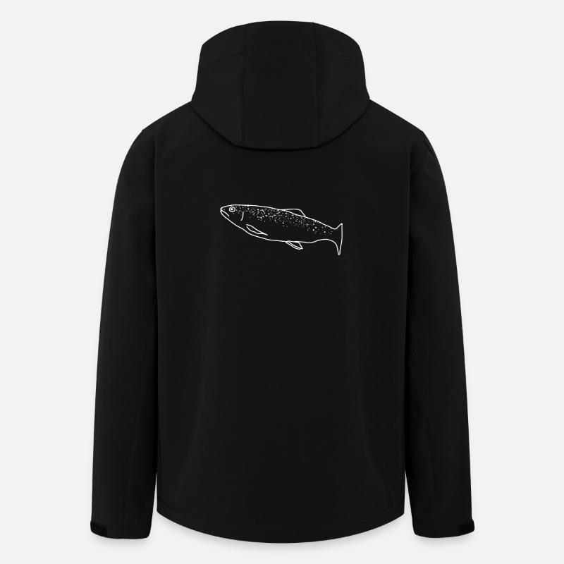 Trout lineart - Men’s Recycled Softshell Jacket by Stanley/Stella - black