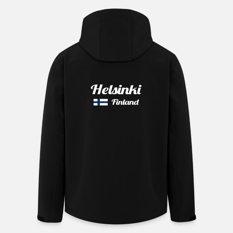 Helsinki Finland - Stylish prints - Men’s Recycled Softshell Jacket by Stanley/Stella - black