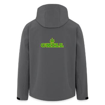Cannabisblatt- und Chill-Typografie-Design - Recycelte Männer Softshell-Jacke von Stanley/Stella - Schwarz - Hinten - AI Model Male 185 light (185cm)