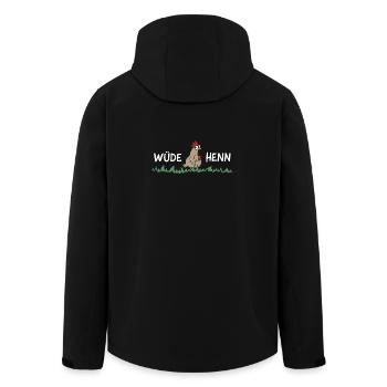 Wüde Henn Hendl Huhn Dialekt - Recycelte Männer Softshell-Jacke von Stanley/Stella - Schwarz - Hinten - AI Model Male 185 light (185cm)