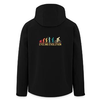Illustration artistique de l'évolution du cyclisme - Veste softshell homme en polyester recyclé Stanley/Stella - noir - Dos - AI Model Male 185 light (185cm)