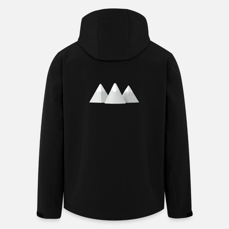Minimalistische 3D-Schneeberge - Recycelte Männer Softshell-Jacke von Stanley/Stella - Schwarz