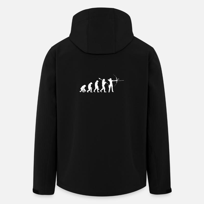 Evolution der Bogenschießfrau Bogenjägerin Sportgeschenk - Recycelte Männer Softshell-Jacke von Stanley/Stella - Schwarz