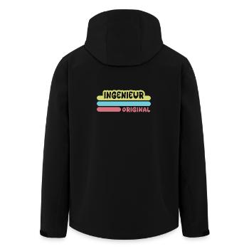 Ingenieur - Recycelte Männer Softshell-Jacke von Stanley/Stella - Schwarz - Hinten - AI Model Male 185 light (185cm)