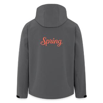 Spring lettering in a playful style - Men’s Recycled Softshell Jacket by Stanley/Stella - black - Back - AI Model Male 185 light (185cm)