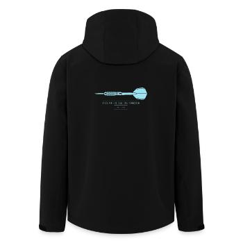 Dart Illustration Technische Blaupause Dartpfeil - Recycelte Männer Softshell-Jacke von Stanley/Stella - Schwarz - Hinten - AI Model Male 185 light (185cm)