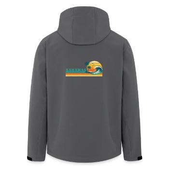 Bahamas Retro Spring Break Cruise Tropical Vibes - Men’s Recycled Softshell Jacket by Stanley/Stella - black - Back - AI Model Male 185 light (185cm)