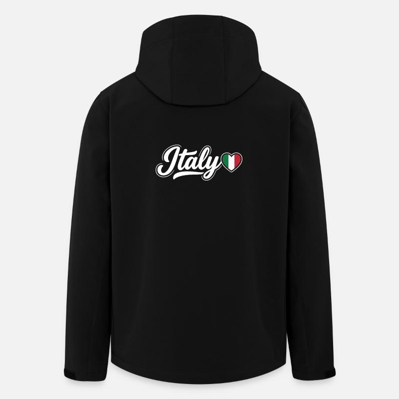 Italien-Skript mit Flaggenherz-Fan Patriotisch - Recycelte Männer Softshell-Jacke von Stanley/Stella - Schwarz