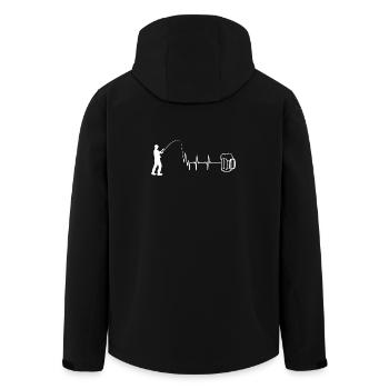 Pêche, battement de cœur et bière - Veste softshell homme en polyester recyclé Stanley/Stella - noir - Dos - AI Model Male 185 light (185cm)