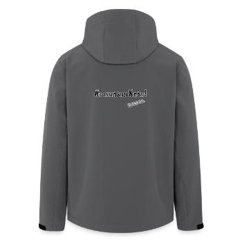 Nous mangeons maintenant des enfants! Une virgule - Veste softshell homme en polyester recyclé Stanley/Stella - charbon - Dos - AI Model Male 185 light (185cm)
