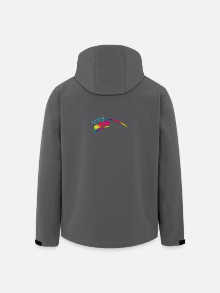 RAINdrops or Rainbow | Rainbow - Men’s Recycled Softshell Jacket by Stanley/Stella - black