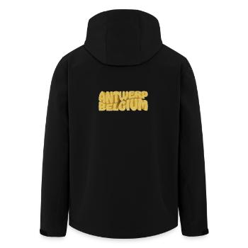 Style rétro de mots belge d’Anvers - Veste softshell homme en polyester recyclé Stanley/Stella - noir - Dos - AI Model Male 185 light (185cm)