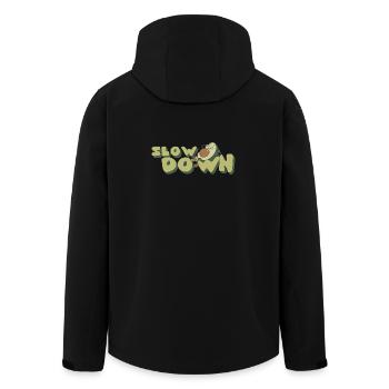 slow down relax avocado retro positive - Recycelte Männer Softshell-Jacke von Stanley/Stella - Schwarz - Hinten - AI Model Male 185 light (185cm)