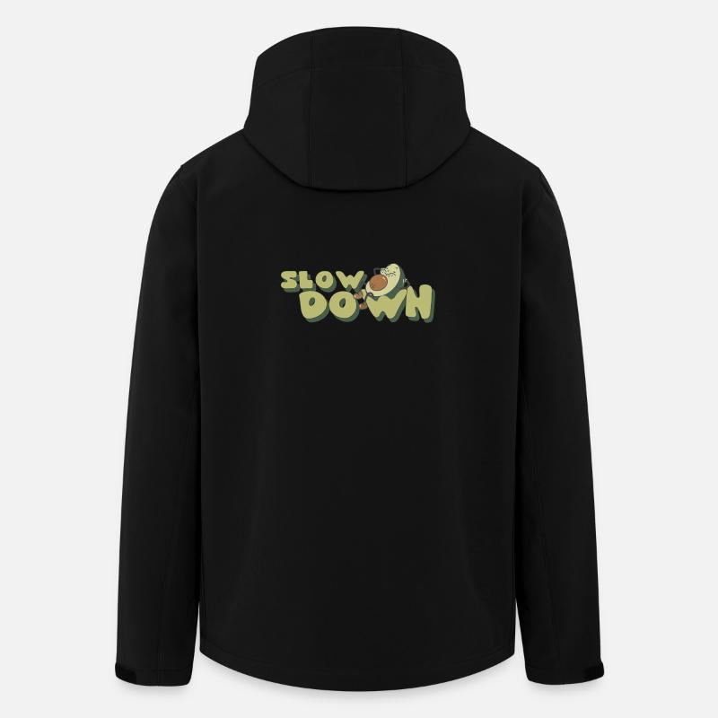 slow down relax avocado retro positive - Recycelte Männer Softshell-Jacke von Stanley/Stella - Schwarz
