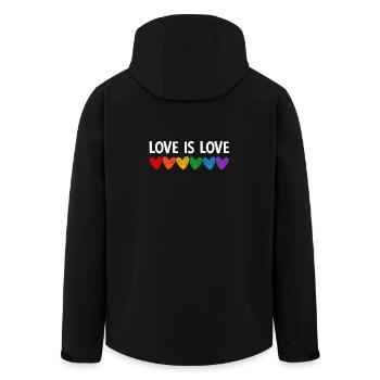 L’amour est l’amour - Veste softshell homme en polyester recyclé Stanley/Stella - noir - Dos - AI Model Male 185 light (185cm)