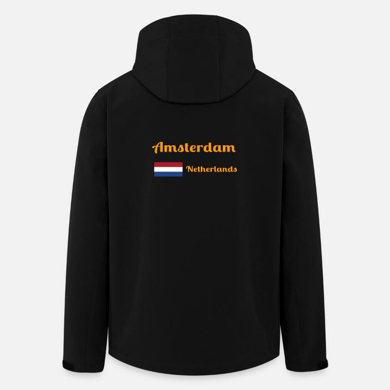 Amsterdam Netherlands- Stylish prints - Men’s Recycled Softshell Jacket by Stanley/Stella - black