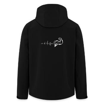 Flex Heartbeat Langhantel - Recycelte Männer Softshell-Jacke von Stanley/Stella - Schwarz - Hinten - AI Model Male 185 light (185cm)