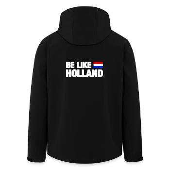 Holland Flag Design Motif - Men’s Recycled Softshell Jacket by Stanley/Stella - black - Back - AI Model Male 185 light (185cm)
