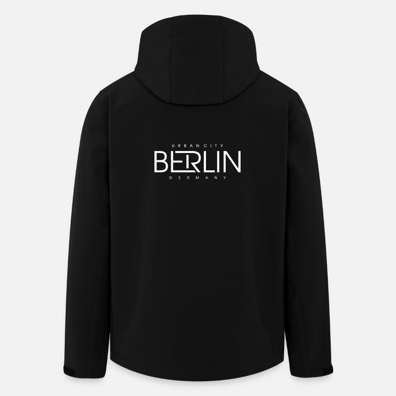Berlin Skyline Silhouette Allemagne - Veste softshell homme en polyester recyclé Stanley/Stella - noir