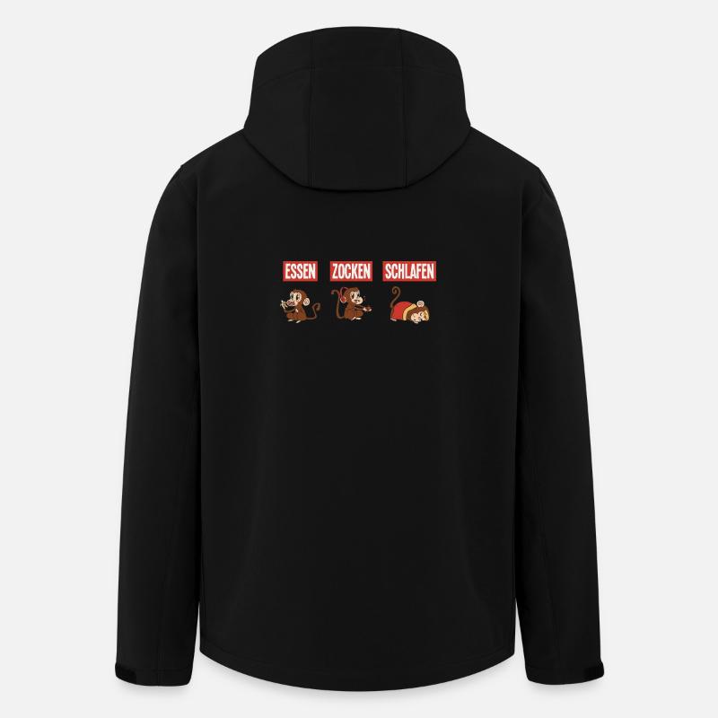 Nourriture Gaming Sleeping Gamer Dicton - Veste softshell homme en polyester recyclé Stanley/Stella - noir
