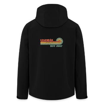 19th Birthday Legendary Since 2007 - Men’s Recycled Softshell Jacket by Stanley/Stella - black - Back - AI Model Male 185 light (185cm)