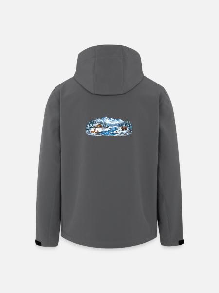 Winterwaldhütte am Fluss - Recycelte Männer Softshell-Jacke von Stanley/Stella - Schwarz