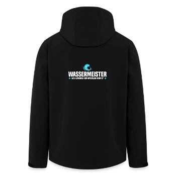 Wassermeister Spruch - Recycelte Männer Softshell-Jacke von Stanley/Stella - Schwarz - Hinten - AI Model Male 185 light (185cm)