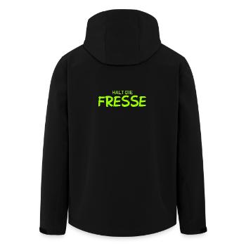 Halt die Fresse - Cooler Spruch - Recycelte Männer Softshell-Jacke von Stanley/Stella - Schwarz - Hinten - AI Model Male 185 light (185cm)