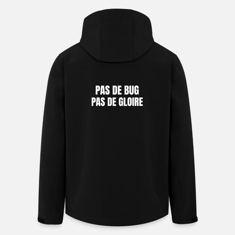 Pas de bug pas de gloire - Veste softshell homme en polyester recyclé Stanley/Stella - noir