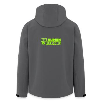 No Human Is Illegal - Men’s Recycled Softshell Jacket by Stanley/Stella - black - Back - AI Model Male 185 light (185cm)
