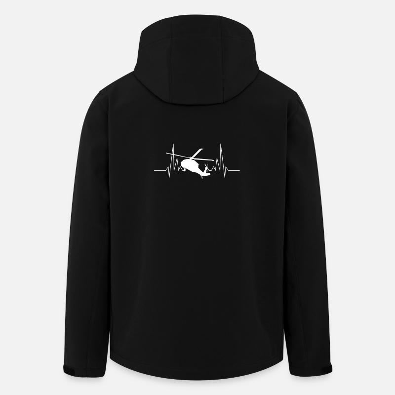 Helicopter Heartbeat Helicopter - Veste softshell homme en polyester recyclé Stanley/Stella - noir