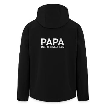 Papa der Windelheld – Lustiges Vater Baby Geschenk - Recycelte Männer Softshell-Jacke von Stanley/Stella - Schwarz - Hinten - AI Model Male 185 light (185cm)