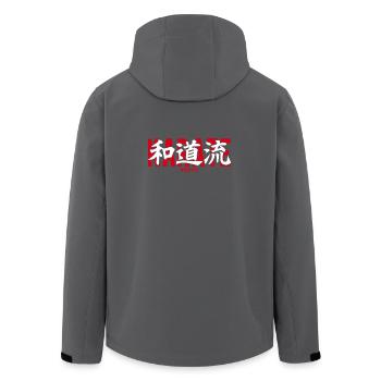 Wado Ryu Karate Japanische Kanji-Kampfkunst - Recycelte Männer Softshell-Jacke von Stanley/Stella - Anthrazit - Hinten - AI Model Male 185 light (185cm)