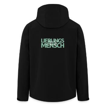Lieblingsmensch 2026 Mint Script - Recycelte Männer Softshell-Jacke von Stanley/Stella - Schwarz - Hinten - AI Model Male 185 light (185cm)