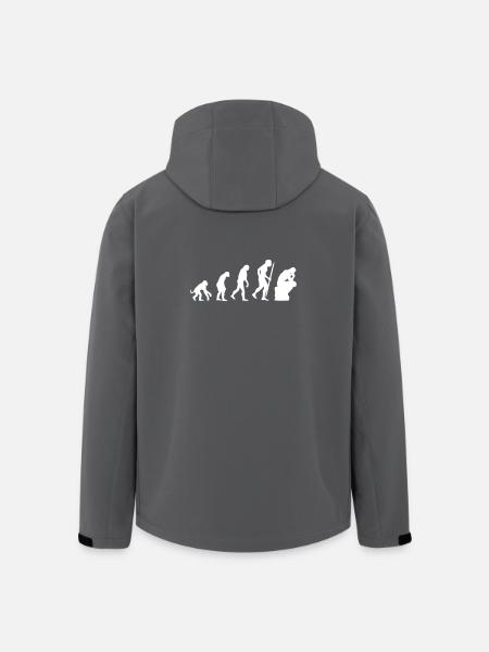 Évolution du penseur philosophie philosophe drôle - Veste softshell homme en polyester recyclé Stanley/Stella - noir