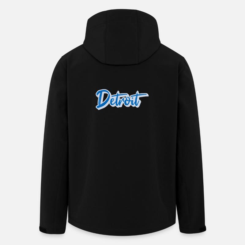 Detroit Blau Pinsel-Schrift - Recycelte Männer Softshell-Jacke von Stanley/Stella - Schwarz