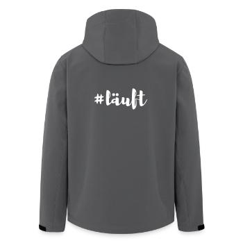 Läuft coole Quotes Sprüche Büro Jogging Jogger fit - Recycelte Männer Softshell-Jacke von Stanley/Stella - Anthrazit - Hinten - AI Model Male 185 light (185cm)